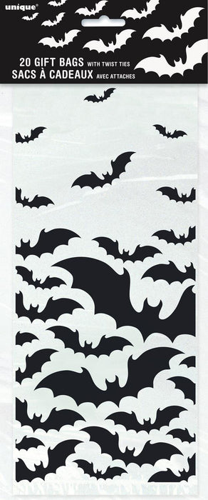 Black Bats 20 Cello Bags 28cm H x 13cm W (11" x 5")