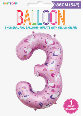 34" Foil Pink Unicorn 3