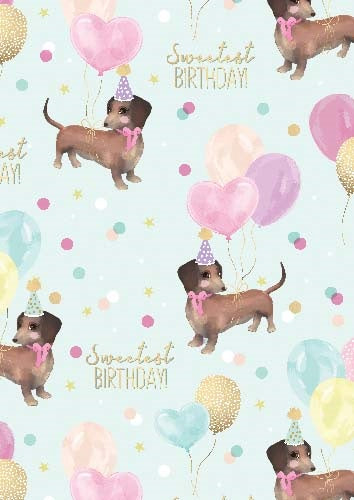 Folded Gift Wrap Female Dachshund