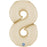 Number 8 Cream Satin Foil Balloon 36cm - Air Fill