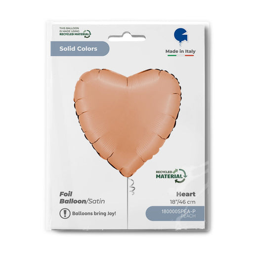 Heart Shape Foil Satin Peach 45cm