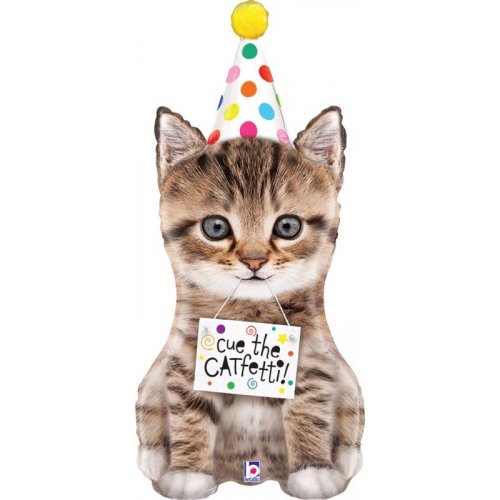 Cue The Catfetti Cat Foil Balloon 36"(91cm)