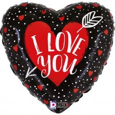 I Love You Arrow Heart Foil Balloon 18''