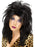 80s Popstar Wig, Black, Long Tousled Mullet