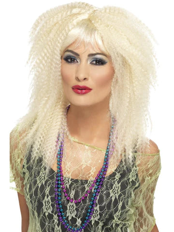 80's Crimp Wig Blonde