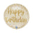 Happy Birthday Cream And Gold 45cm Foil Balloon