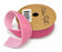 Light pink velvet ribbon on a gold-coloured spool with a loose length showing its textured surface and smooth reverse