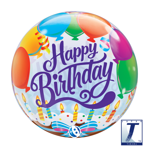 Takara Bubble 56cm (22") Birthday Balloons & Candles
