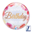 Takara Happy Birthday Pink Peonies Bubble Balloon 56cm