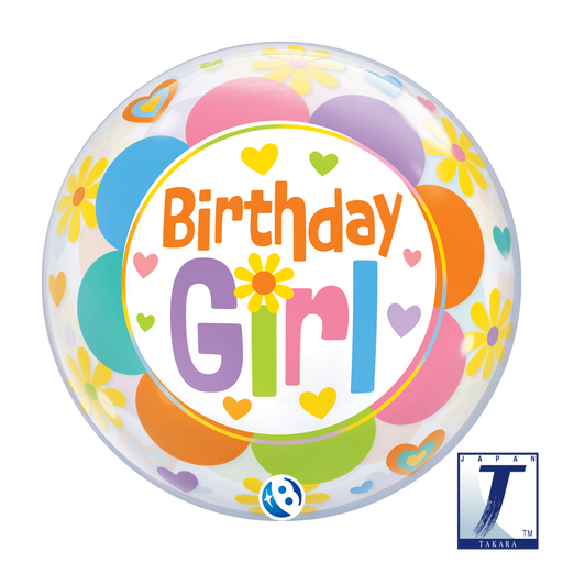 Takara Birthday Girl Bubble Balloon 56cm