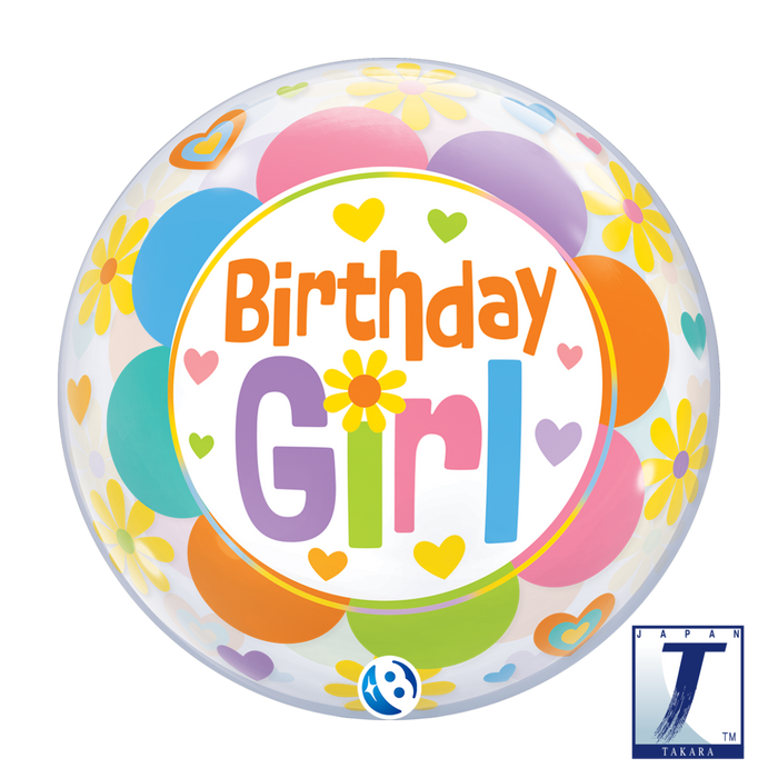 Takara Birthday Girl Bubble Balloon 56cm