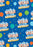 Blue folded gift wrap with Make a Wish It's Your Birthday lettering and colourful balloons