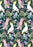 Deep green folded gift wrap with white cockatoos, pink parrots, rainbow lorikeets, blue budgies and flowers