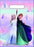 Disney Frozen loot bag featuring Elsa and Anna on a pastel pink, purple and mint background with snowflakes and mountains