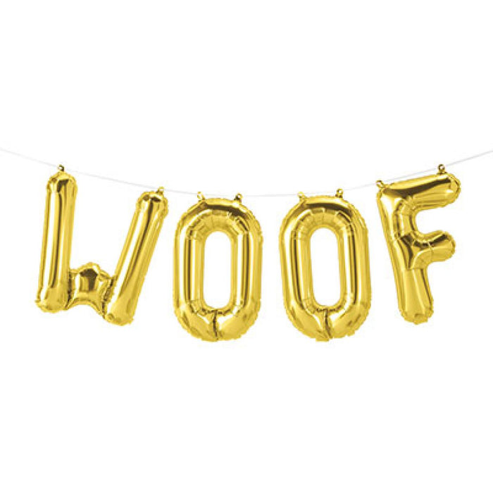 Balloon Foil 59cm WOOF Gold