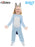 Bluey toddler costume: child wearing the plush blue jumpsuit and matching headband, front view