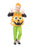 Child posing in orange padded pumpkin tabard, printed green leggings and plush pumpkin hat; undershirt and shoes not included