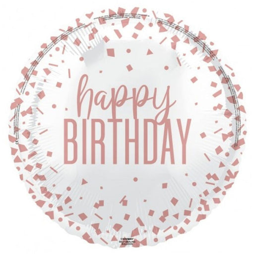 Rose Gold Confetti Happy Birthday Foil 43cm