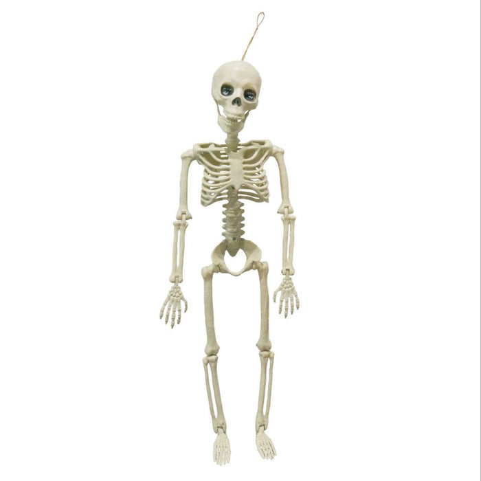 Fright Night 90cm pale bone-coloured full-body skeleton decoration with hanging loop