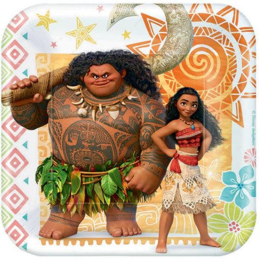 Moana 17cm-7" Square Paper Plates Pack Of 8