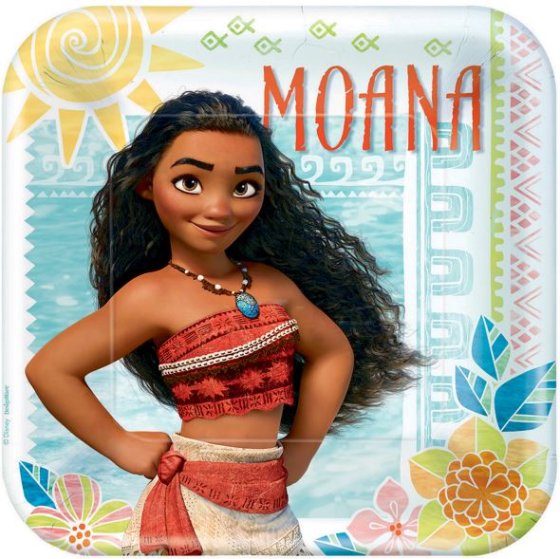 Moana 23cm-9" Square Paper Plates Pack Of 8