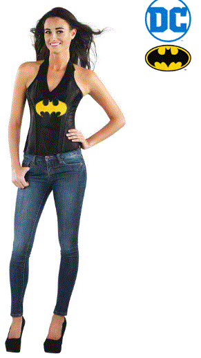 Batgirl Leather Look Corset - Adult M