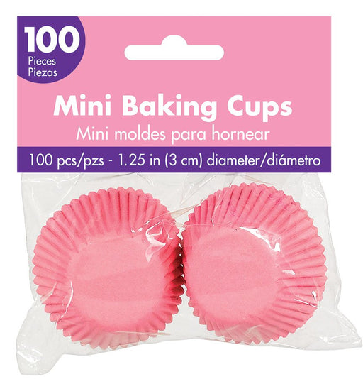Mini Pink Baking Cups 100 pcs