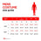 Men’s costume size chart: Large chest 103–112 cm and waist 89–99 cm