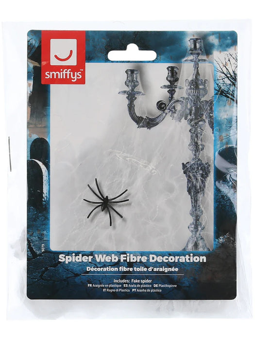 Small Spider Web Decoration 18g, with 1 Plastic Spider