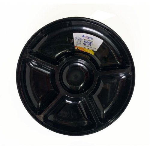 Black Platter 5 Sectional Round 31.5x3.7cm