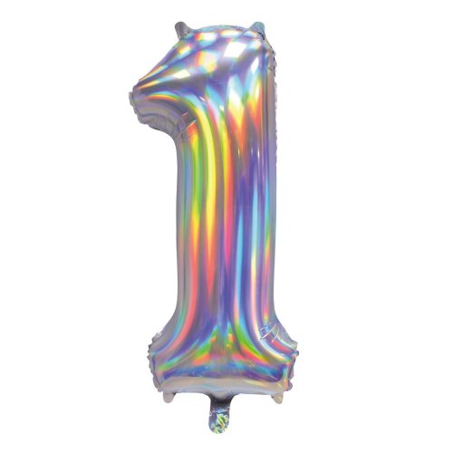 34" Foil Silver Iridescent 1