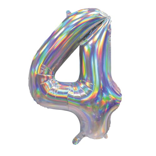 34" Foil Silver Iridescent 4