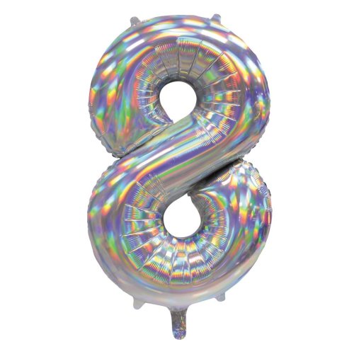34" Foil Silver Iridescent 8