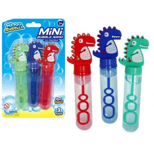 Dinosaur Mini Party Bubble Wand 3 Pack 35ml