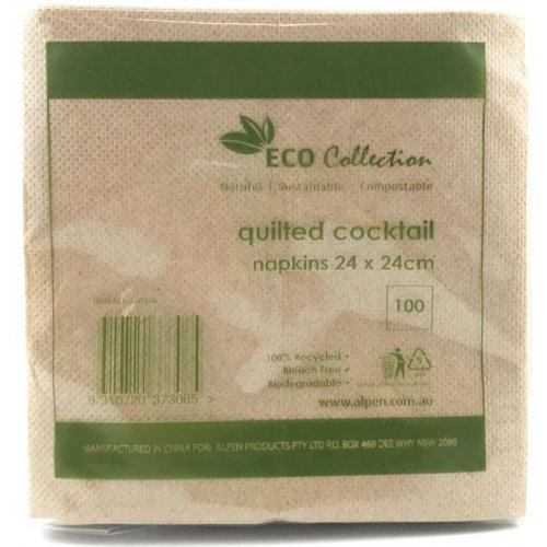 Quilted Napkin ECOBROWN Cocktail 300x300mm P100