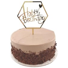 Acrylic Gold Hex Happy Birthday Cake Topper