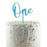 Acrylic Silver One Blue Cake Topper