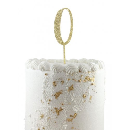 #0 Cake Topper Glitter Gold