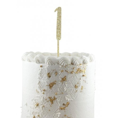 #1 Cake Topper Glitter Gold