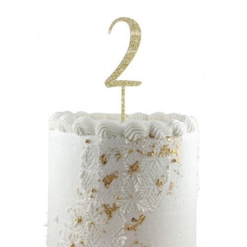 #2 Cake Topper Glitter Gold