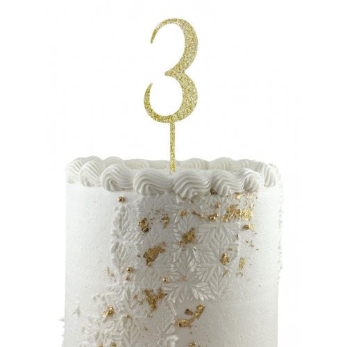 #3 Cake Topper Glitter Gold