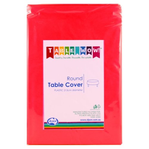 Plastic Table Cover Round - Red