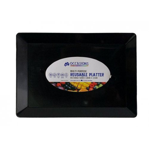 Black Platter Rectangle 40x28x2.5cm