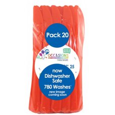 Plastic Knife 20 Pack - Orange