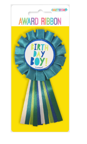Birthday Boy Blue Rosette Ribbon