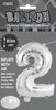 Silver "2" Numeral Foil Balloon 35cm