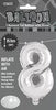 Silver "8" Numeral Foil Balloon 35cm