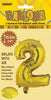 Gold "2" Numeral Foil Balloon 35cm