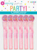 Pink Flower Bubble Wand Set 6pk