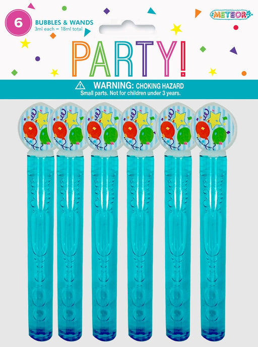 Blue Bubble Wand Set 6pk